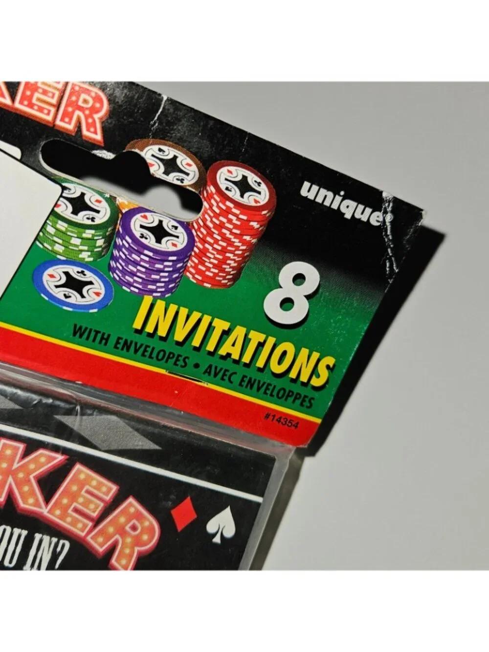NEW 3 Packs Poker Game Night Party Invitations Lot (8 Cards/Envelopes Per Pk)